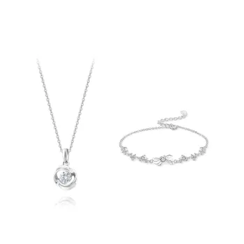 KUMET Zircon Necklaces Women's Same For Couples
