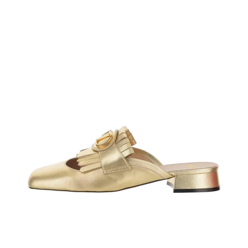 Valentino Vlogo Wrap toe Slippers Women's Gold-0