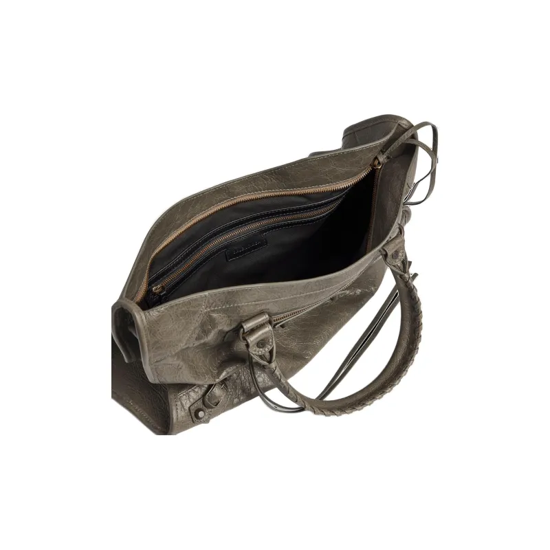 Balenciaga Le City Lambskin Tote Bag Shopping Bag Shoulder Bag Handbag Medium Size Women's Army Green-5