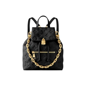 LOUIS VUITTON Coussin Sheepskin Backpack Small Size Women's Black