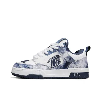 NFL TR Skate Baltimore Ravens Wrapping, Wear Resistant And Non Slip Low Top Skateboard Shoes Unisex Blue White
