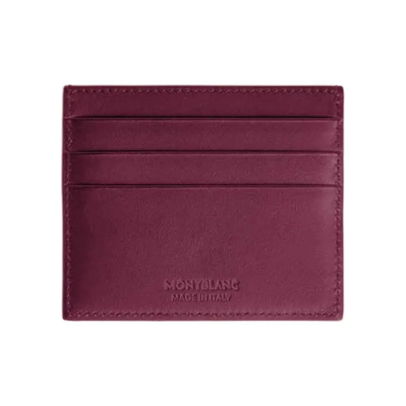 MONTBLANC Leather Card Holder Women's Black & Bordeaux Red-2