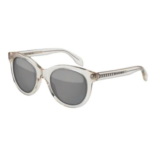 Alexander McQueen Acetate Oval Sunglasses Unisex Gray