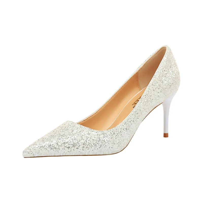 QITUMAUL Slim Heel High Heels 7cm Women's-4