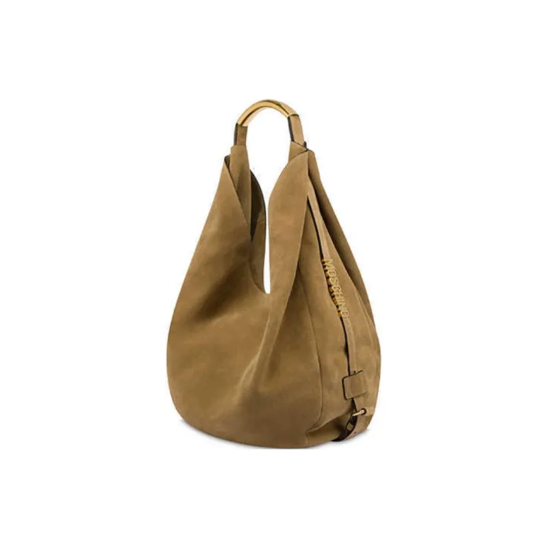 MOSCHINO Calfskin Handbag Shoulder Bag Large Size Women's Brown-1