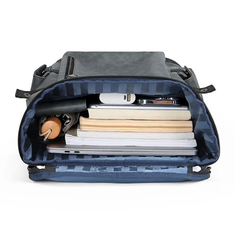 MashaLanti PVC Commute Backpack Travel Bag Backpack Regular Men's Black-6