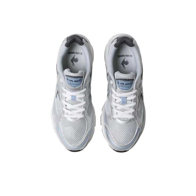 Le Coq Sportif L2K Anti Slip Wear Resistant Low Top Casual Running Shoes Unisex Silver Gray-3