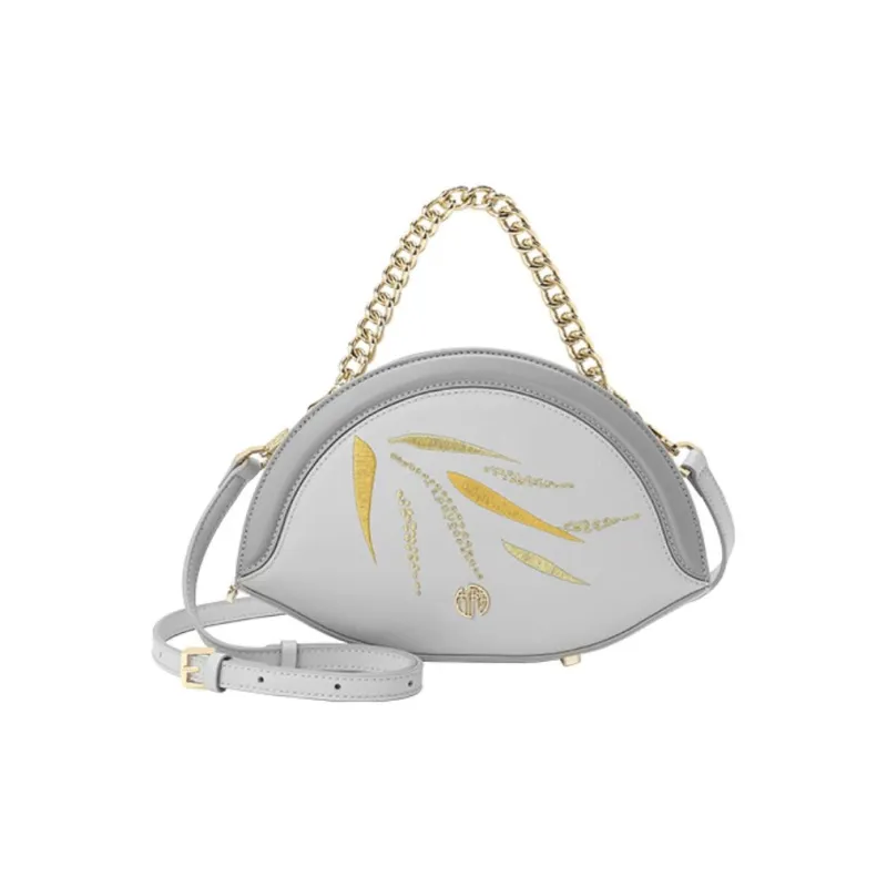 Ancient Yi Xi Cow Leather Handbag Shoulder Bag Crossbody Bag Small Size Women's Frost Snow Gray-4