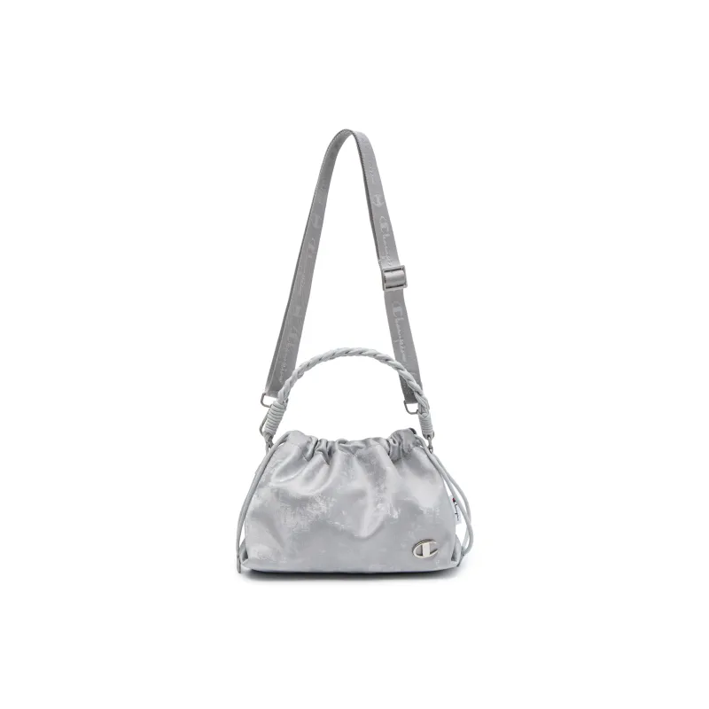 Champion Knitted Fabric Handbag, Shoulder Bag Small Size Unisex Black/Washed Pink/Silver White-0