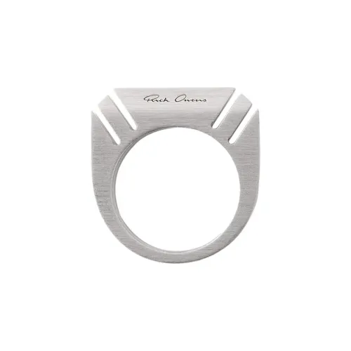 RICK OWENS/RO Brass, Palladium Rings Unisex Silver