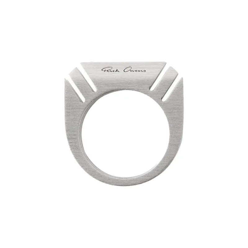 RICK OWENS/RO Brass, Palladium Rings Unisex Silver-0