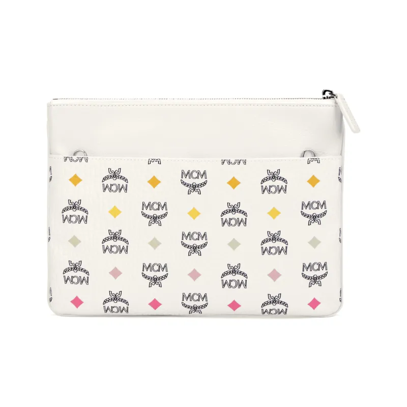 MCM Visetos Coated Canvas Shoulder Bag, Crossbody Bag Women's White & Multicolor-2