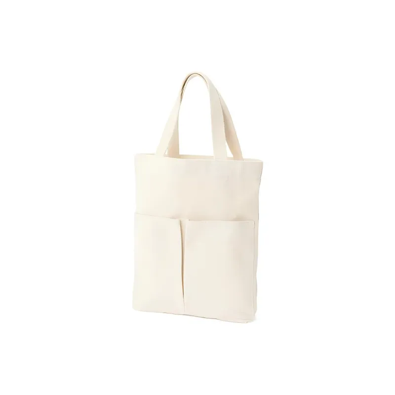 MUJI Cotton Tote Bag Shopping Bag Handbag Shoulder Bag Medium Size Unisex Original/Black-0