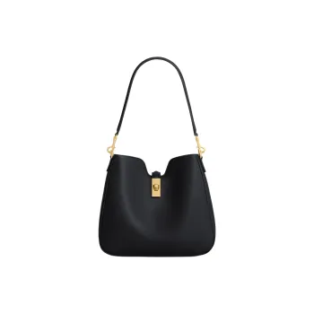 CELINE Calfskin One Shoulder Handbags Small Size Women's Black