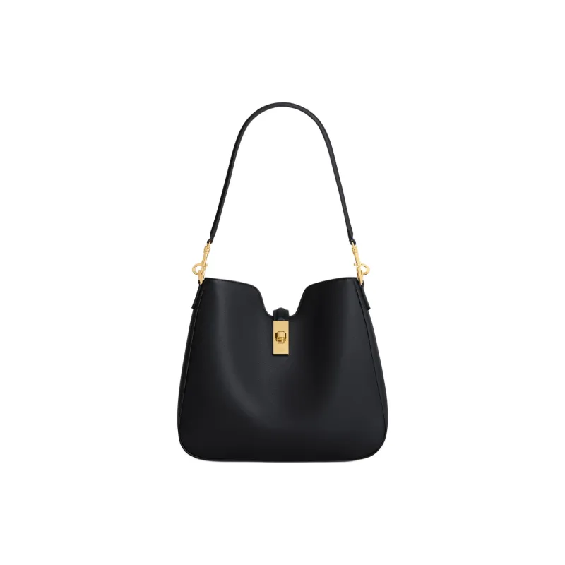 CELINE Calfskin One Shoulder Handbags Small Size Women's Black-0