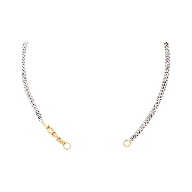 Marla Aaron Yellow Gold Love Heavy Curb Chain Necklace-1
