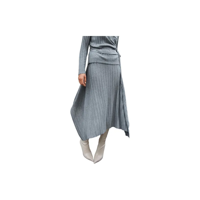 ZARA Casual Long Skirts Women's Zebra Print Gray-2