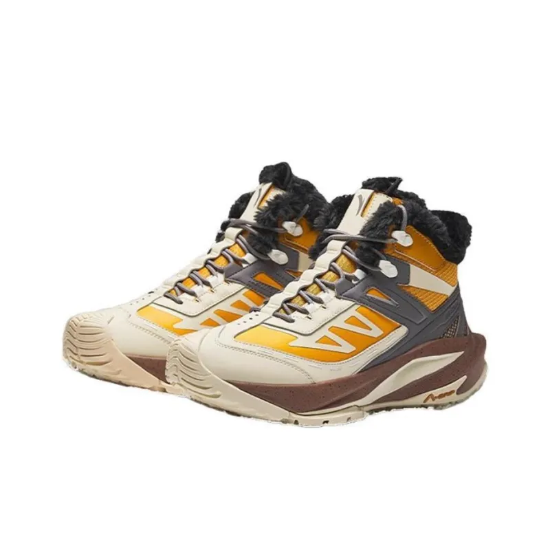 Anta Anti Slip Wear Resistant High Top Casual Shoes Men's Yellow Beige Gray-1