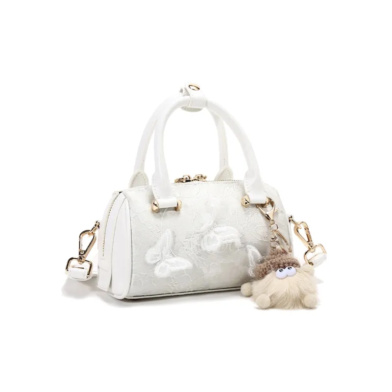 Carit&Koty Polyurethane Synthetic Leather Handbag Women's White Pink-1