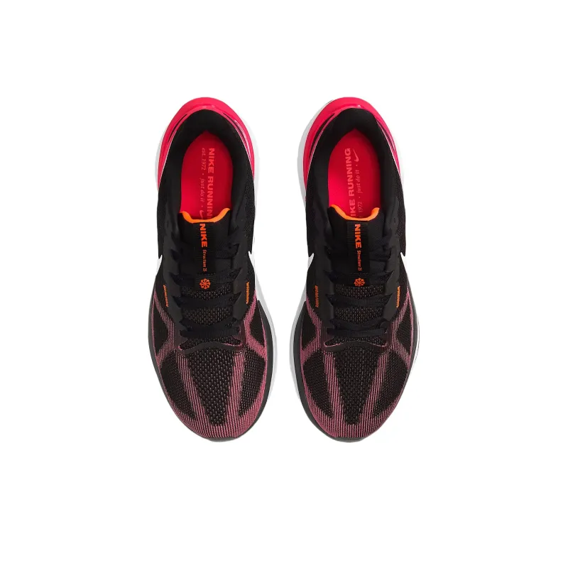 Nike Zoom Structure 25 Anti Slip Wear Resistant Low Top Running Shoes Men's Black Red-2