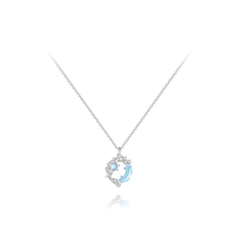 KUMET Zircon Necklaces Women's Same For Couples-5