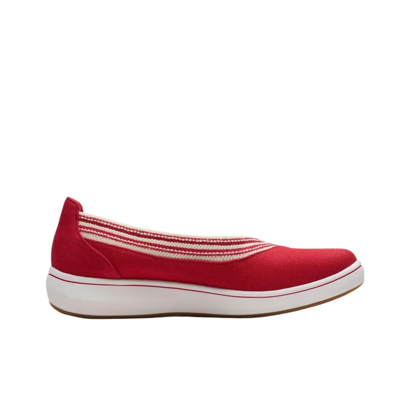 Clarks Breeze Sky Air Casual Single Shoes 4cm Women's Red-1