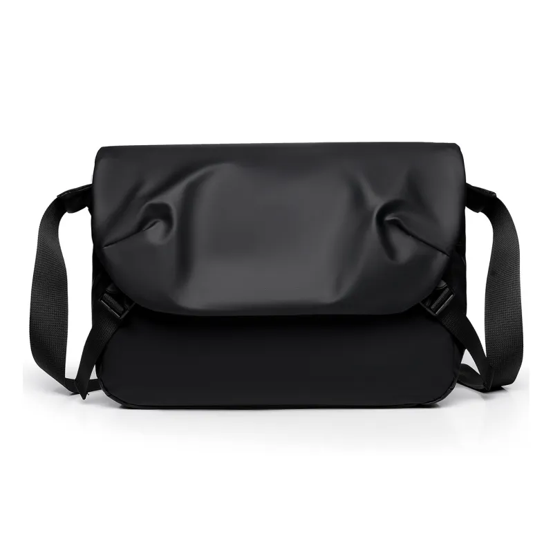 DOSRFINI Water Repellent Fabric Shoulder Bag Crossbody Bag Men's Black/Blue/Gray-0