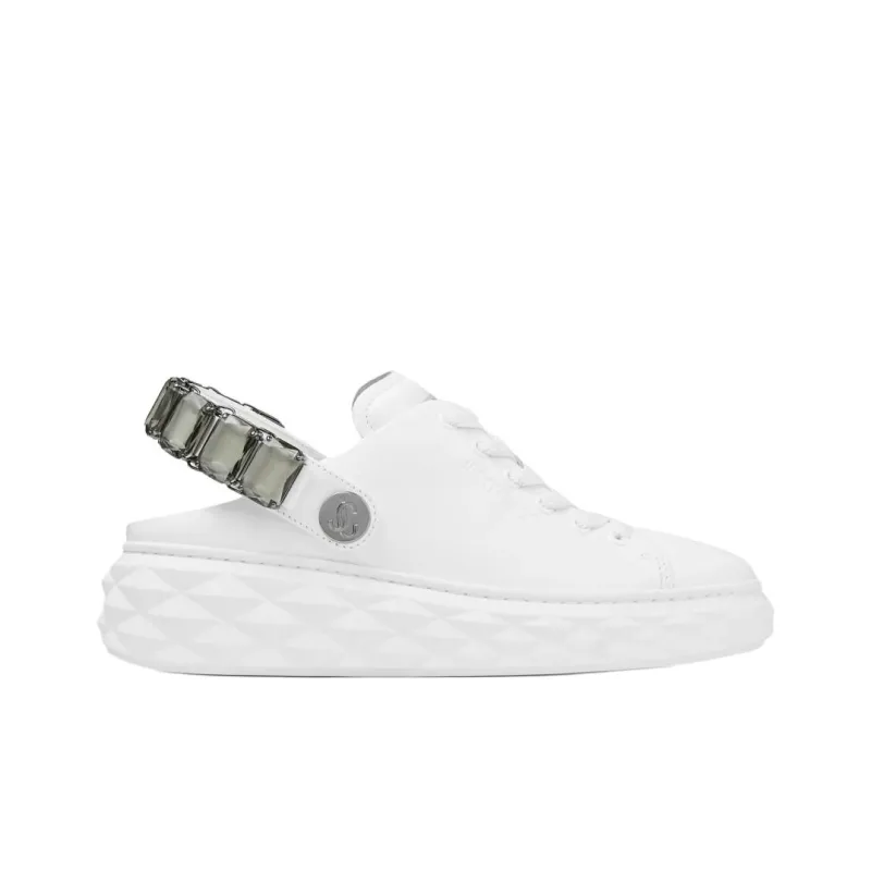 Jimmy Choo Diamond Maxi Low-Top Casual Shoes Women's White-1