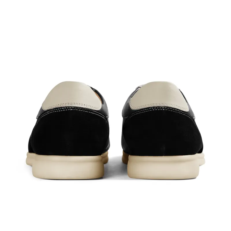 THOM WILLS Vintage Trendy Sports German Army Trainers Casual Shoes Unisex Black White-10