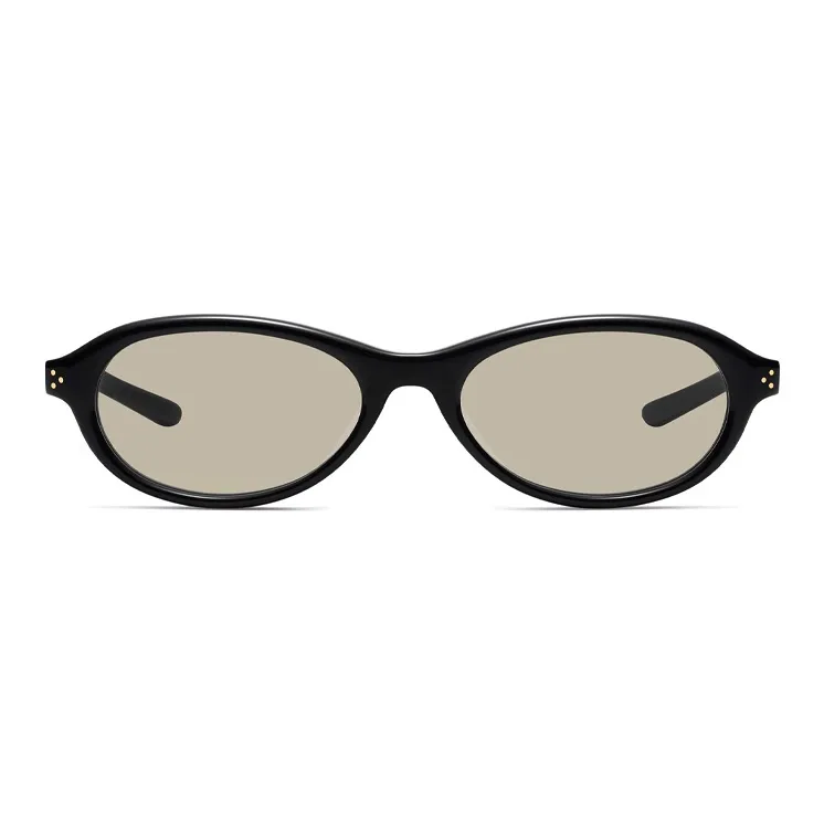 GENTLE MONSTER Acetate Metal Oval Sunglasses Unisex Black-0