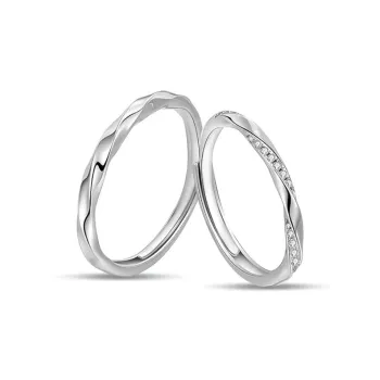 Taste The Color 925 Sterling Silver Couple Rings Unisex
