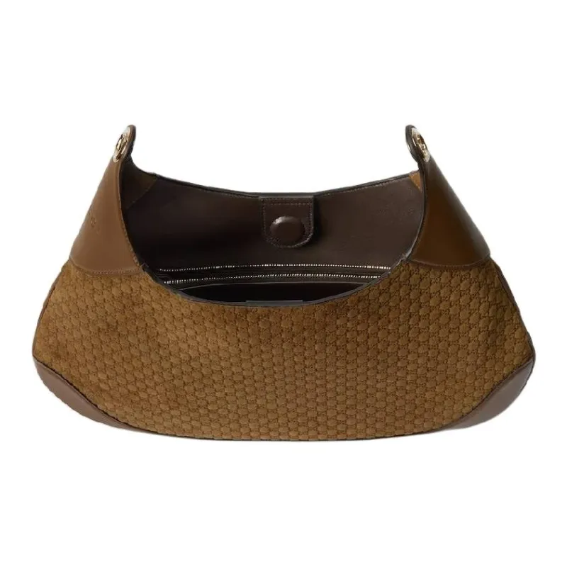 GUCCI Suede Material Crossbody Bag Shoulder Bag Small Size Women's Brown-5
