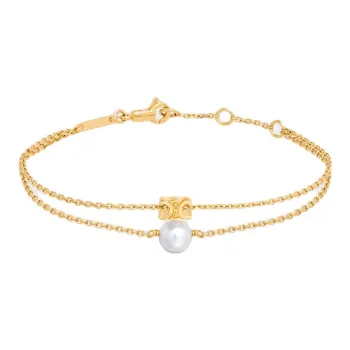 CELINE Les Perles CELINE Bracelet In Resin Pearl And Brass With Gold Finish