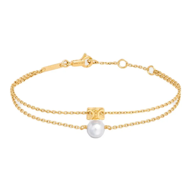 CELINE Les Perles CELINE Bracelet In Resin Pearl And Brass With Gold Finish-0