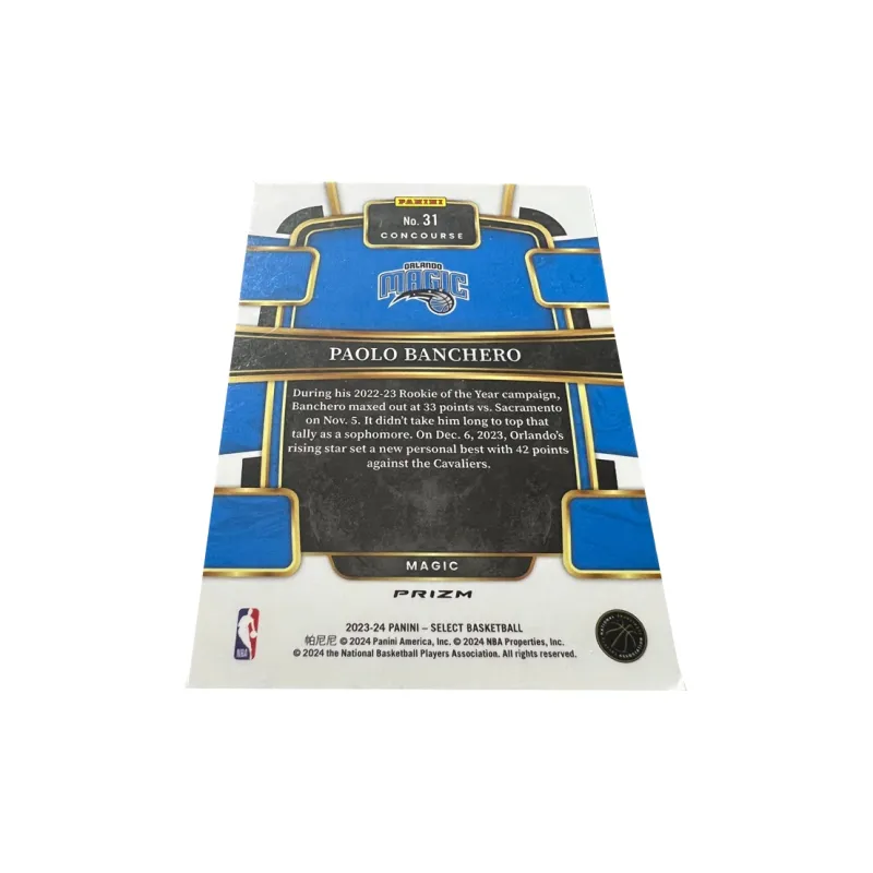 PANINI Magic Team Paul Banchero Blue Foil Holographic Card Battle Time Star Card Rare Card Sports Cards 1 Pc-1