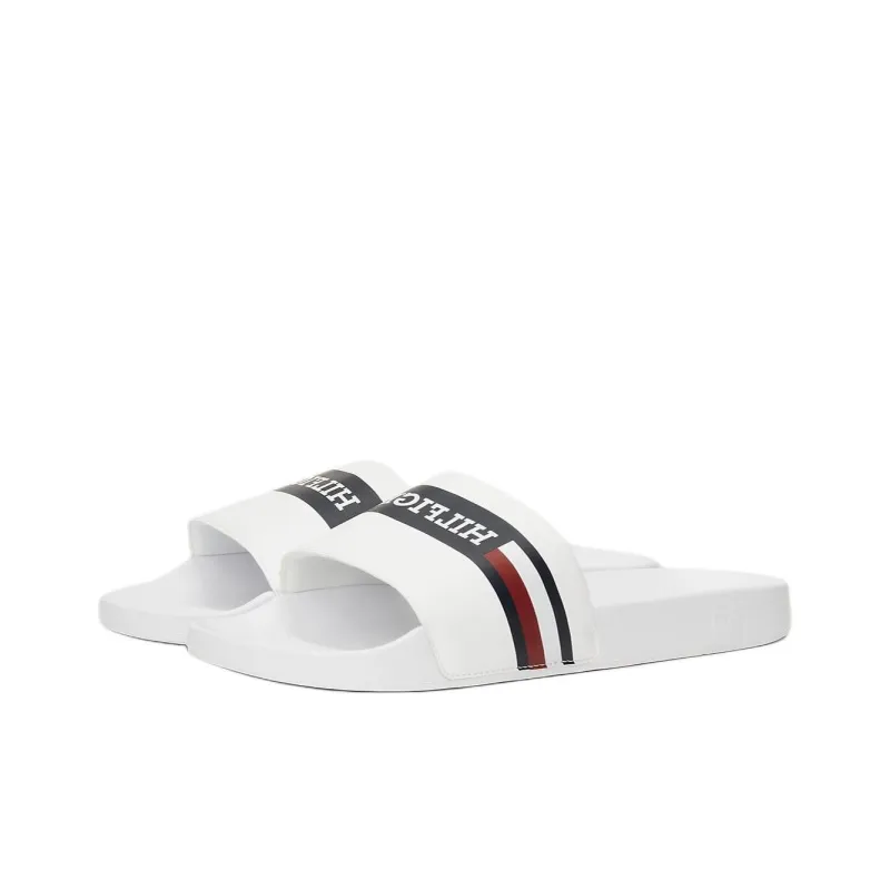 Tommy Hilfiger EVA Massage Antibacterial Slide Slippers Men's White-2