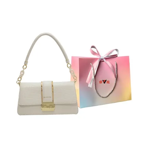 Yalu PU Handbag Regular Women's White/Black