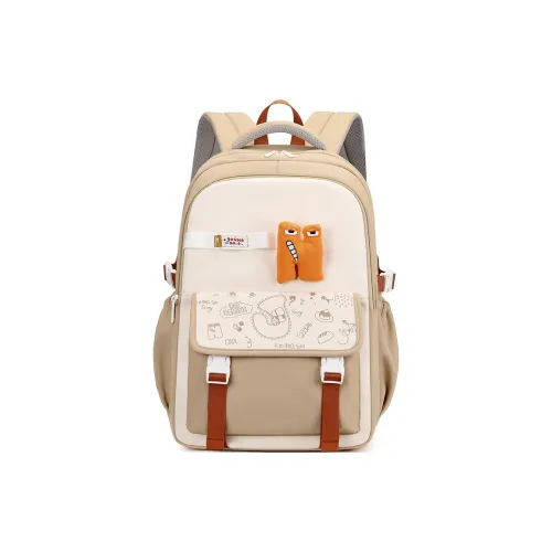 MOK Nylon Fabric TRAVEL backpack Regular Women's Khaki/Gray/Orange/Black/Red/Coffee