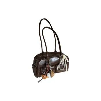 BEMIX PETS PU Bowling Bag Underarm Handbag Shoulder Bag Regular Women's Brown