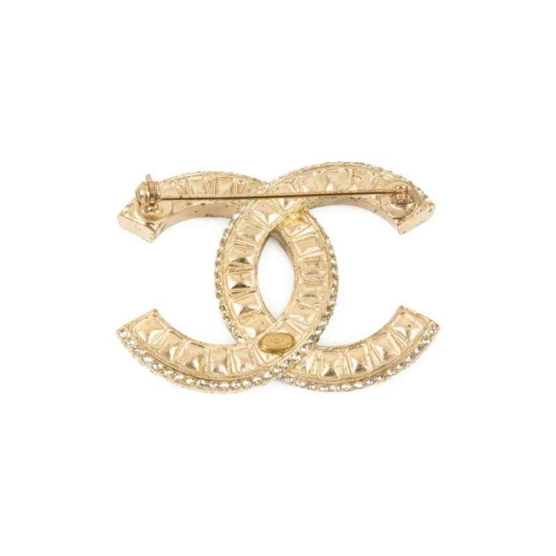 CHANEL 2015 Cc Crystal-embellished Brooch-1