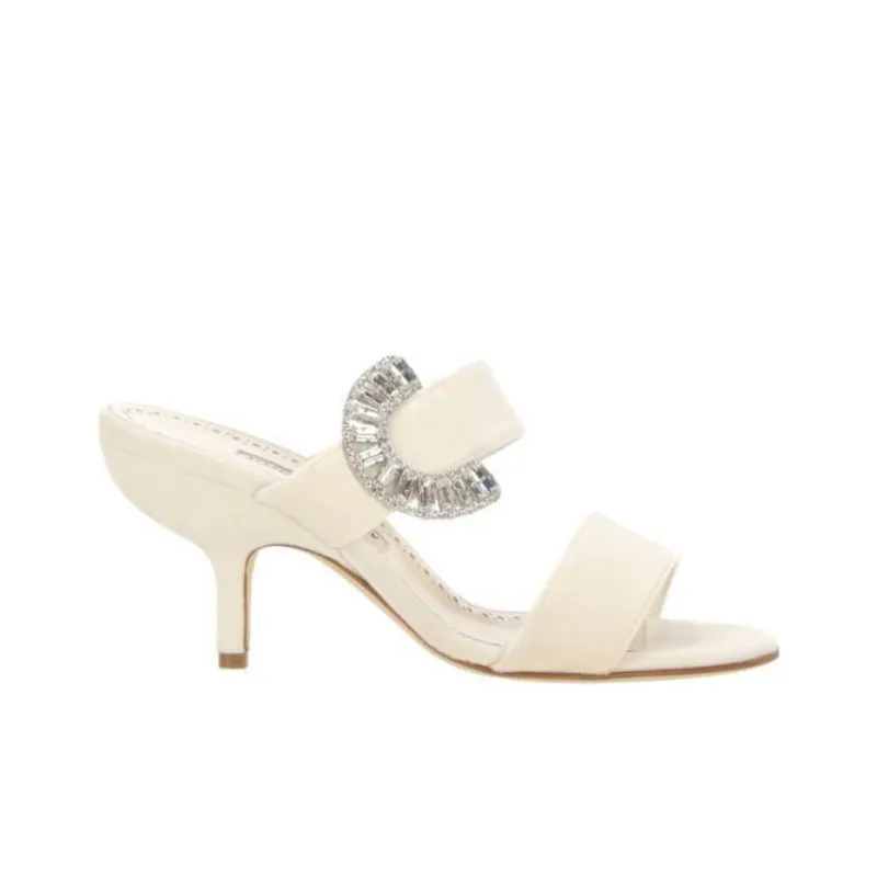 MANOLO BLAHNIK Slide Slippers Women's Beige-1