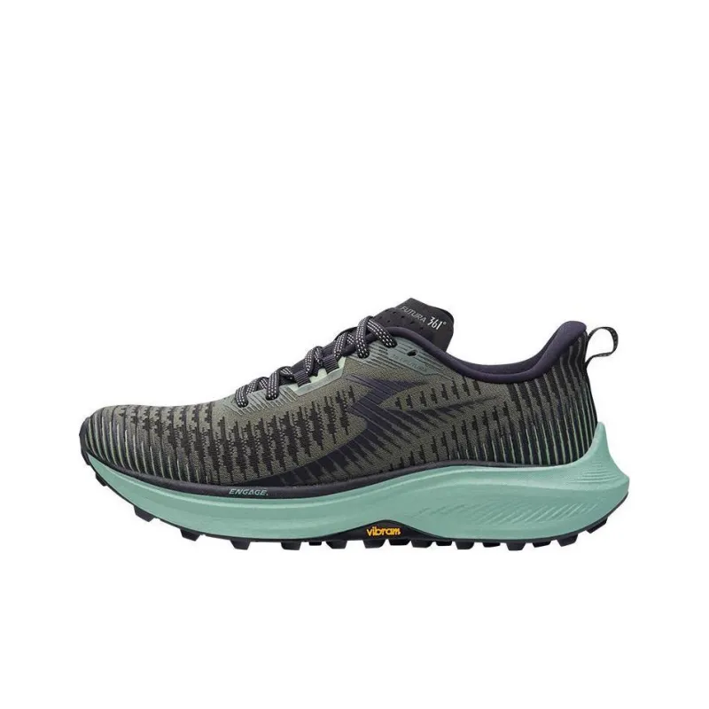 361° Cushioning Anti-Slip And Wear-Resistant Lightweight Rebound Low-Top Running Shoes Men's Black Green-0