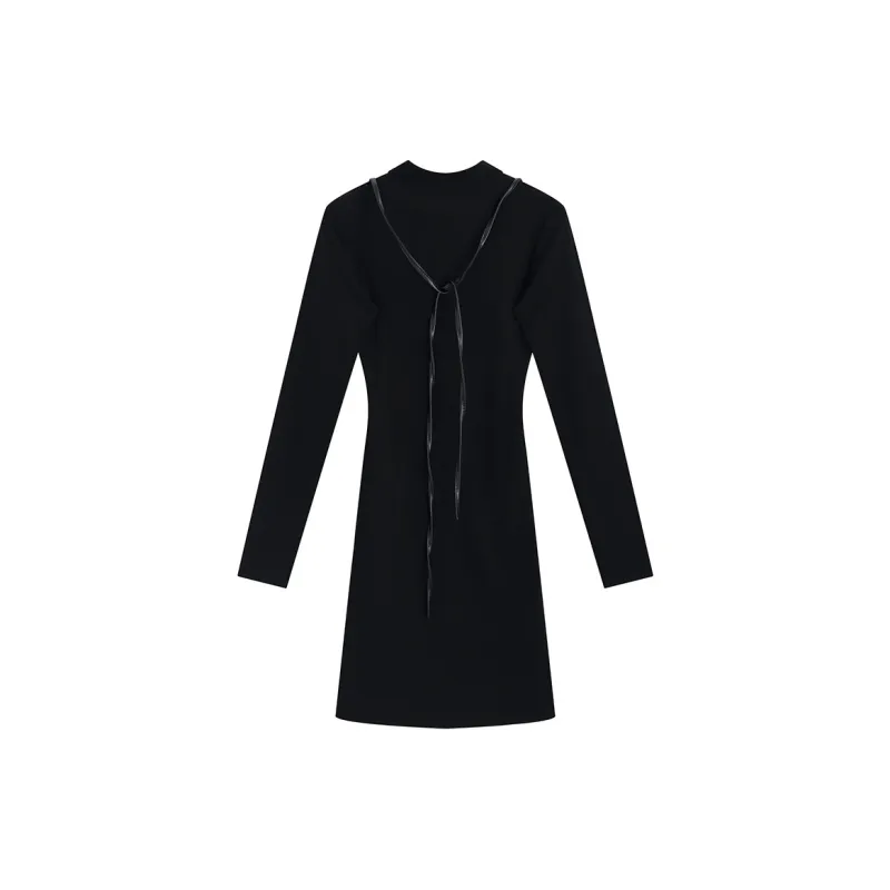 PZGE Long Sleeved Dresses Women's Burgundy-1