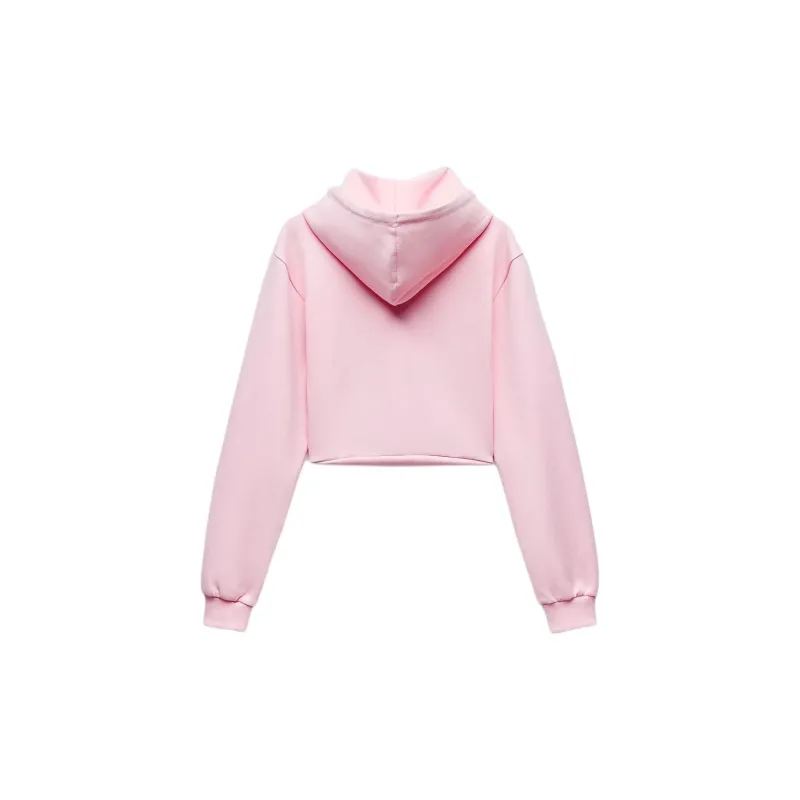 ZARA Sweatshirt Women's Light Pink Red-1