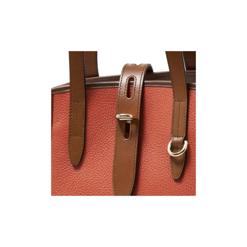 Furla Net Collection Grained Calfskin Tote Bag Shopping Bag Handbag Shoulder Bags Medium Size Women's Brown-5
