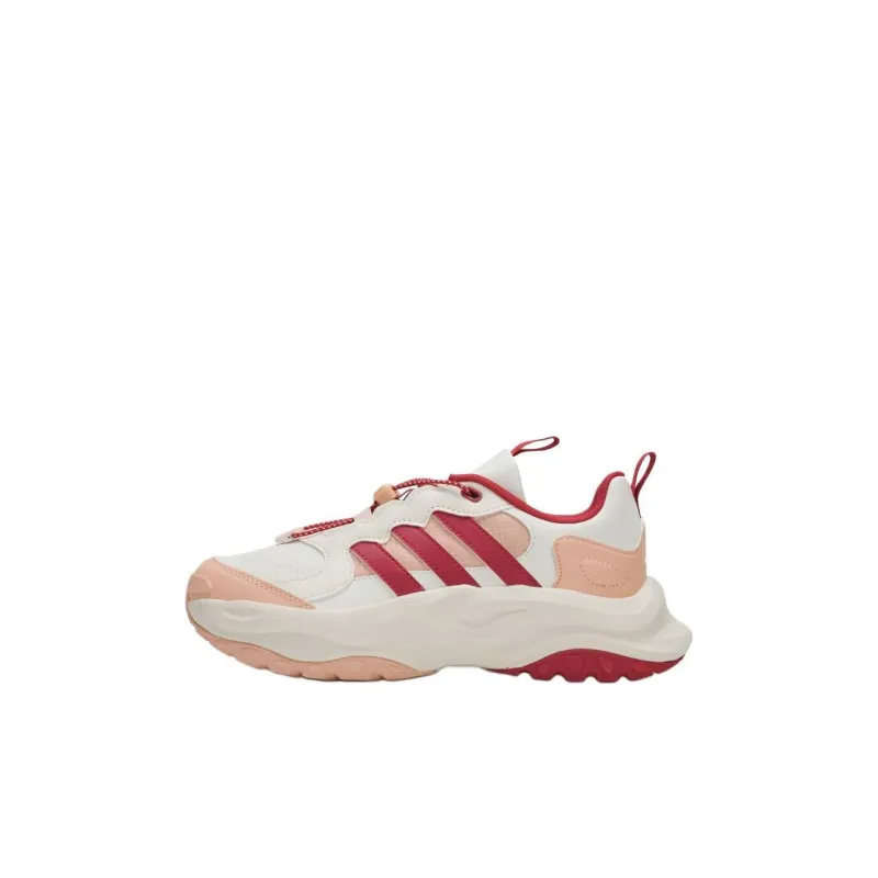 Adidas Anti Slip Wear Resistant Low Top Kids Lifestyle Shoes White/Pink Kids'-0
