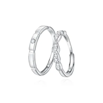Taste The Color 925 Sterling Silver Couple Rings Unisex