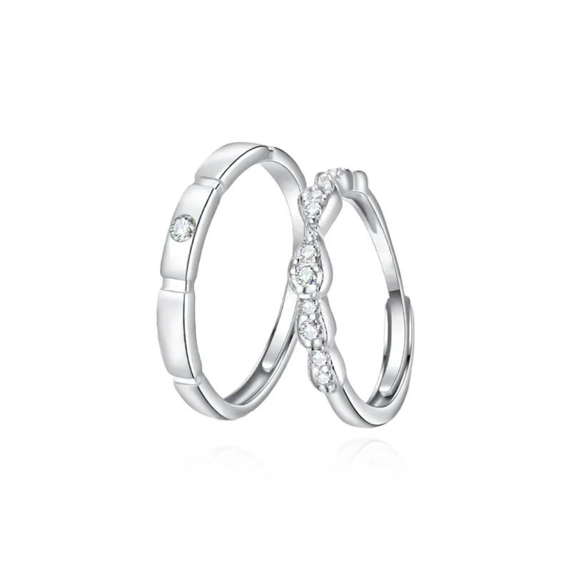 Taste The Color 925 Sterling Silver Couple Rings Unisex-0