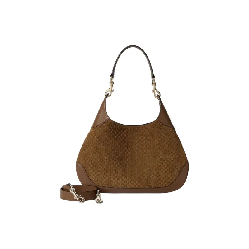 GUCCI Suede Material Crossbody Bag Shoulder Bag Small Size Women's Brown-2