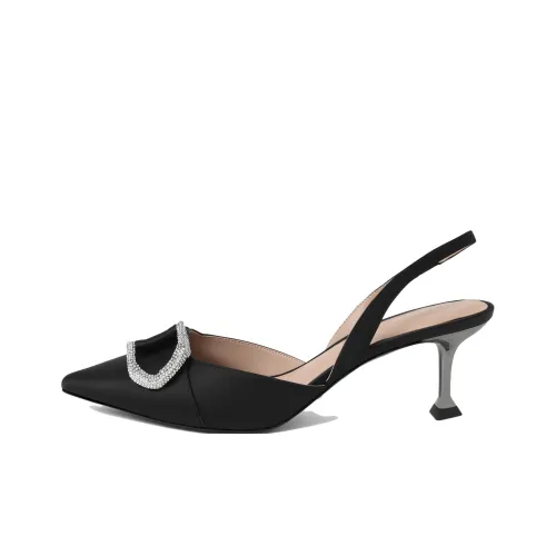 CHARLES&KEITH One Strap Sandals 6.3cm Women's Black